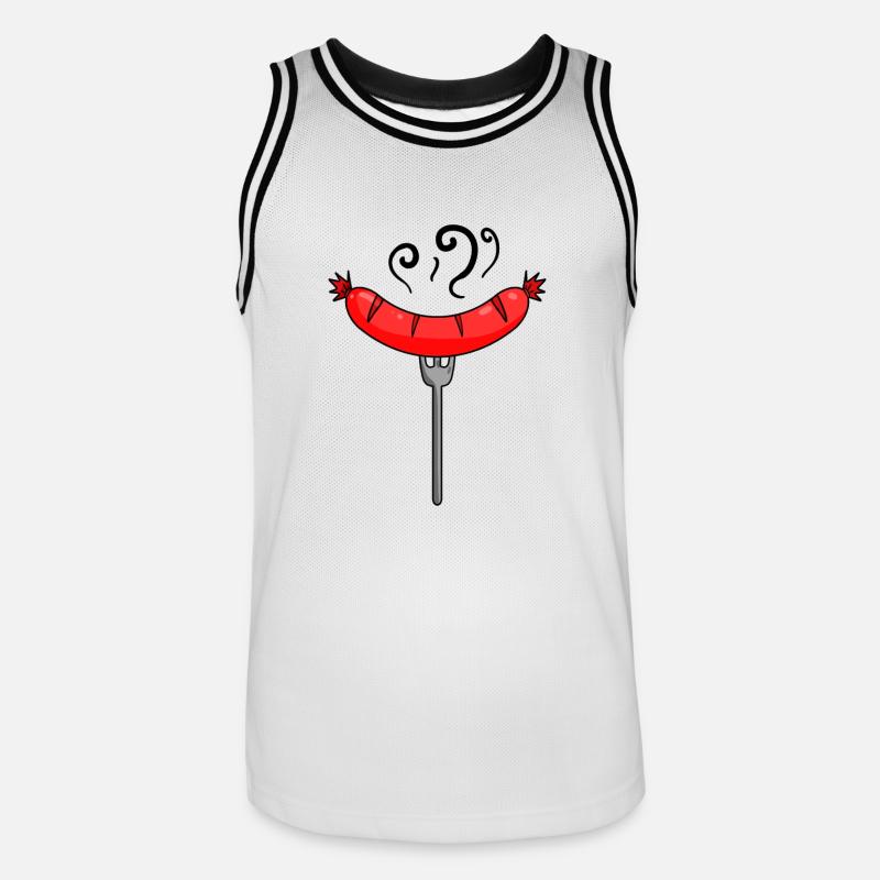 Wurst Currywurst Fleisch Bratwurst Grillwurst - Männer Basketball-Trikot - Weiß/Schwarz