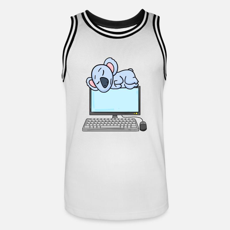 Koala Computer Nerd Programmeur Cadeau - Maillot de basket Homme - blanc/noir