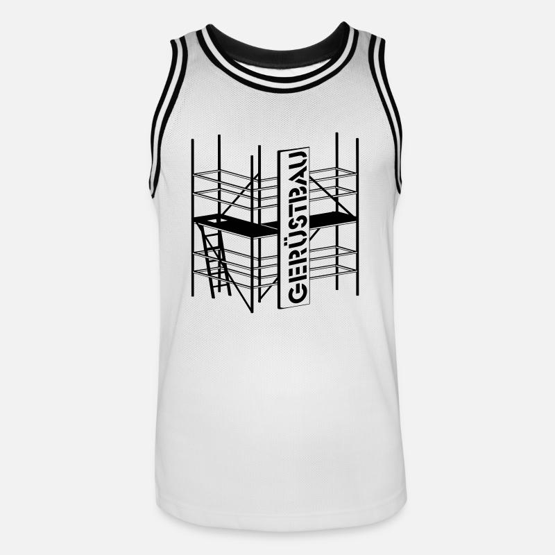 Berufesymbol Gerüstbauer - Männer Basketball-Trikot - Weiß/Schwarz