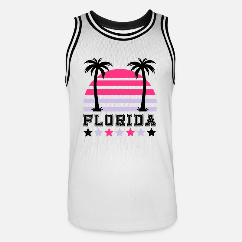 florida2 - Männer Basketball-Trikot - Weiß/Schwarz