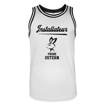 Installateur Ostern Geschenk Klempnerei Meister - Männer Basketball-Trikot - Weiß/Schwarz - Vorne - AI Model Male 185 dark (185cm)