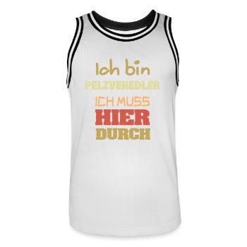 Beruf Pelzveredler - Männer Basketball-Trikot - Weiß/Schwarz - Vorne - AI Model Male 185 dark (185cm)