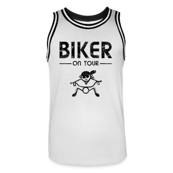 Motocyclisme - Biker On Tour - Maillot de basket Homme - blanc/noir - Devant - AI Model Male 185 dark (185cm)