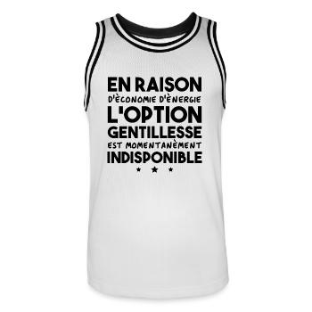 Option gentillesse indisponible - Maillot de basket Homme - blanc/noir - Devant - AI Model Male 185 dark (185cm)