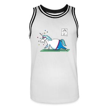 "Fluffy" fat unicorn - Men's Basketball Jersey - white/black - Front - AI Model Male 185 dark (185cm)