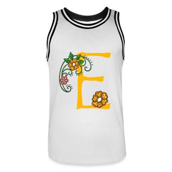 Fleur 30 E - Maillot de basket Homme - blanc/noir - Devant - AI Model Male 185 dark (185cm)