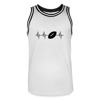 Football Herzlinie, mein Herz schlägt für Football - Männer Basketball-Trikot - Weiß/Schwarz - Vorne - AI Model Male 185 dark (185cm)
