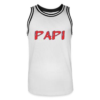 BONNE FÊTE PAPA. PAPA. FÊTE DES PÈRES. PÈRE - Maillot de basket Homme - blanc/noir - Devant - AI Model Male 185 dark (185cm)