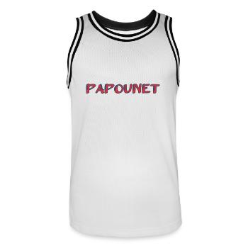 BONNE FÊTE PAPA. PAPA. FÊTE DES PÈRES. PÈRE - Maillot de basket Homme - blanc/noir - Devant - AI Model Male 185 dark (185cm)