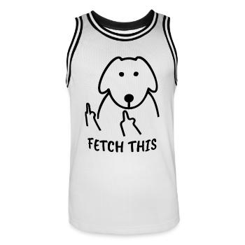 Dog Funny Graphic - Maillot de basket Homme - blanc/noir - Devant - AI Model Male 185 dark (185cm)