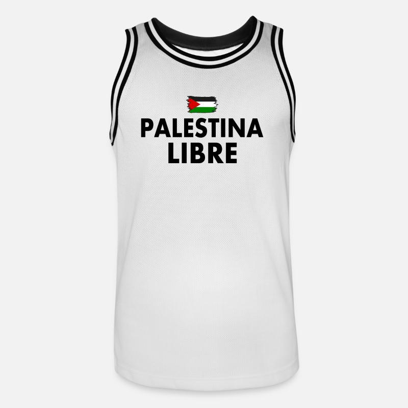 palestina libre - Männer Basketball-Trikot - Weiß/Schwarz