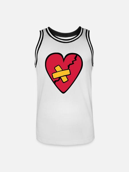 CoeurBrisé - Men's Basketball Jersey - white/black