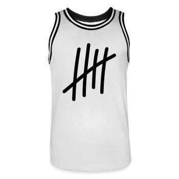 5 lignes / / 5 fois / / Anniversaire / / cadeau - Maillot de basket Homme - blanc/noir - Devant - AI Model Male 185 dark (185cm)