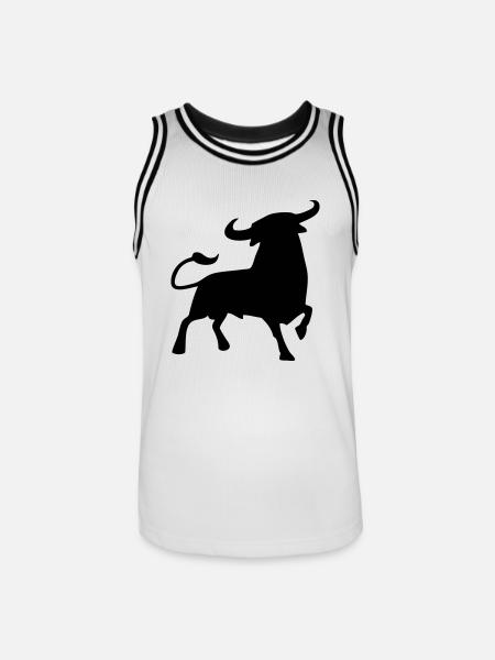 fighting bull andalusia spanish basque bull - Men's Basketball Jersey - white/black