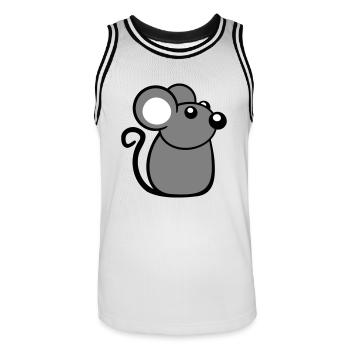 Mouse Mouse Cute Little Rat Rodent Friendly - Men's Basketball Jersey - white/black - Front - AI Model Male 185 dark (185cm)