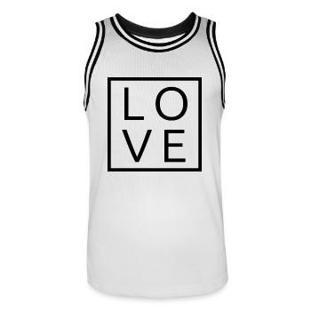 Cool Awesome Love Square Gift Men Women & Kids - Men's Basketball Jersey - white/black - Front - AI Model Male 185 dark (185cm)