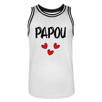 PAPUAN. DAD. FATHER'S DAY. HAPPY DADDY'S DAY - Men's Basketball Jersey - white/black - Front - AI Model Male 185 dark (185cm)
