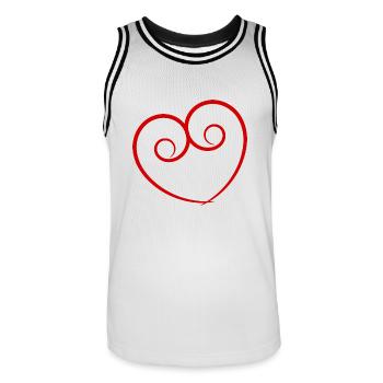 LIEBE. PAAR. ICH HABE GERADE GEHEIRATET. Junggesellinnenabschied. VALENTINSTAG. - Männer Basketball-Trikot - Weiß/Schwarz - Vorne - AI Model Male 185 dark (185cm)
