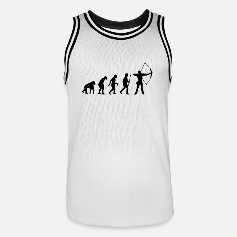 BOGENSCHIESSEN EVOLUTION! - Männer Basketball-Trikot - Weiß/Schwarz