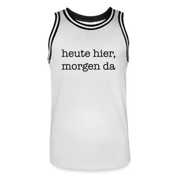 travel - Men's Basketball Jersey - white/black - Front - AI Model Male 185 dark (185cm)
