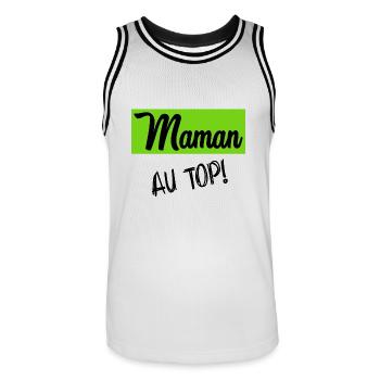 MAMAN - Maillot de basket Homme - blanc/noir - Devant - AI Model Male 185 dark (185cm)