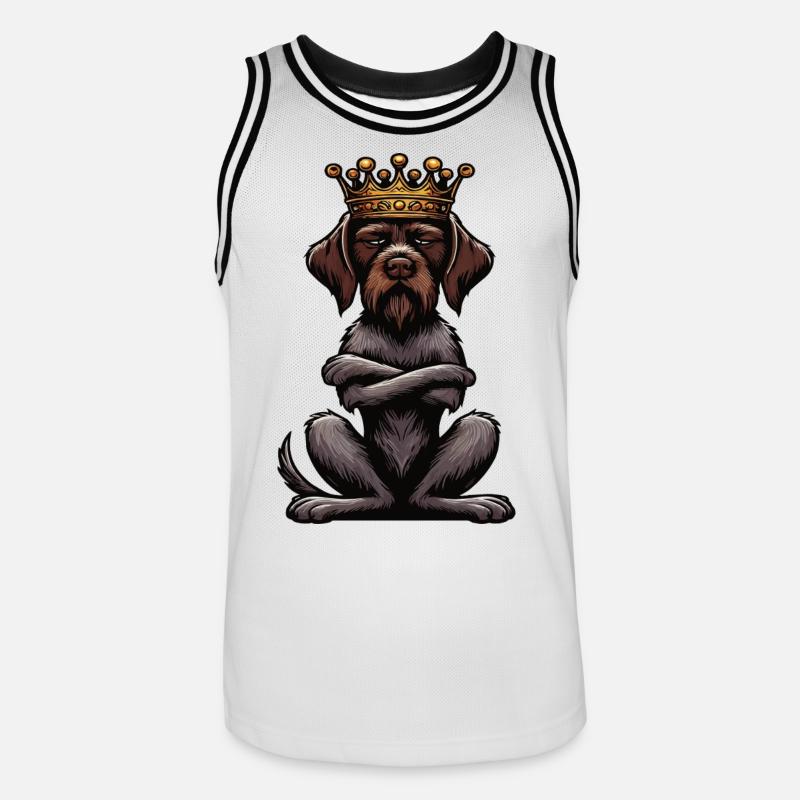 Deutsch Drahthaar Deutsch-Drahthaar Besitzer - Männer Basketball-Trikot - Weiß/Schwarz