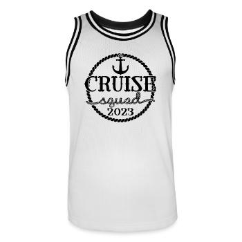 Cruise Squad 2023 Croisière Famille Amis Vacances - Maillot de basket Homme - blanc/noir - Devant - AI Model Male 185 dark (185cm)