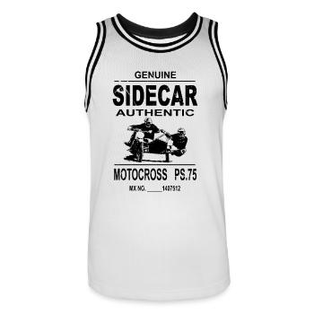 Sidecar Moto Cross - Männer Basketball-Trikot - Weiß/Schwarz - Vorne - AI Model Male 185 dark (185cm)