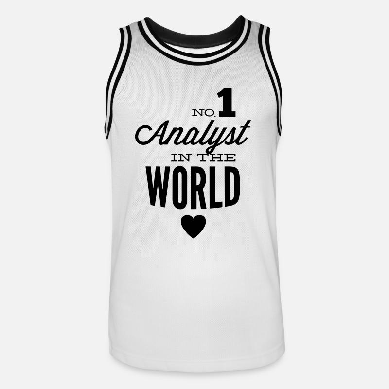 Le meilleur analyste du monde - Maillot de basket Homme - blanc/noir