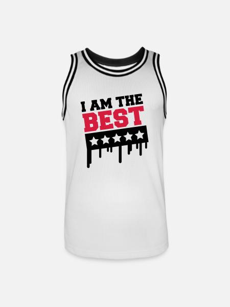 i_am_the_best_a2 - Men's Basketball Jersey - white/black