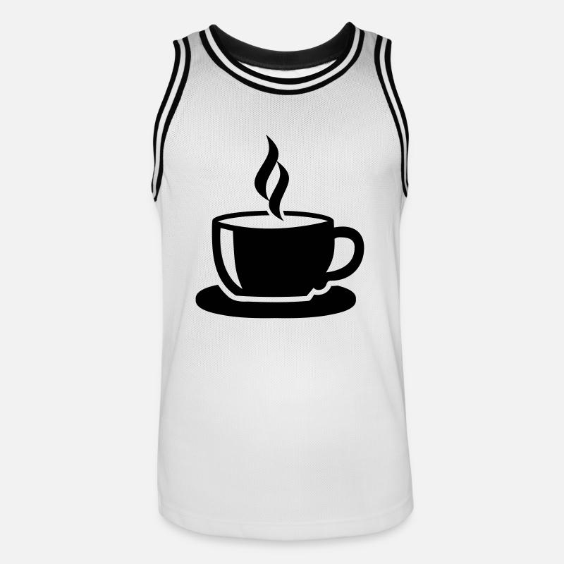 Kaffee - Männer Basketball-Trikot - Weiß/Schwarz