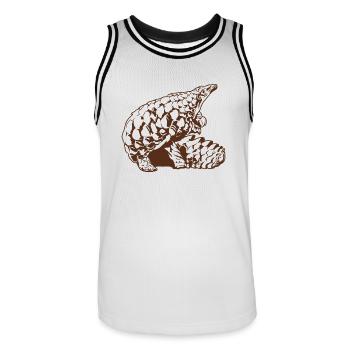Cool Pangolin Sketch Graphic Wildlife Creature - Maillot de basket Homme - blanc/noir - Devant - AI Model Male 185 dark (185cm)