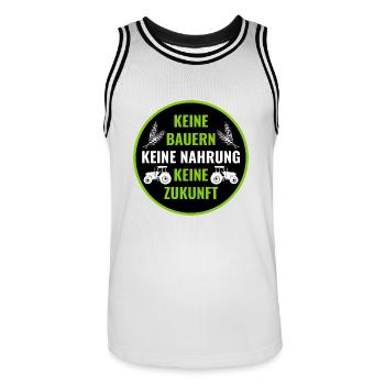 Bauerndemo Bauer Landwirt Bauern Protest Sprüche - Männer Basketball-Trikot - Weiß/Schwarz - Vorne - AI Model Male 185 dark (185cm)