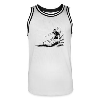 Surfer - Surfing - Männer Basketball-Trikot - Weiß/Schwarz - Vorne - AI Model Male 185 dark (185cm)