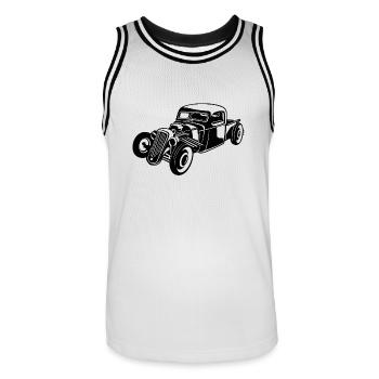 Hot Rod / Rat Rod 08_weiß - Maillot de basket Homme - blanc/noir - Devant - AI Model Male 185 dark (185cm)