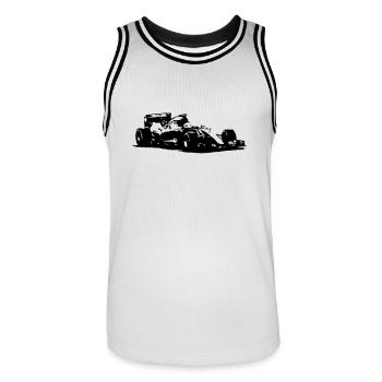 Formula One - Racecar - Men's Basketball Jersey - white/black - Front - AI Model Male 185 dark (185cm)