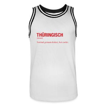 THÜRINGISCH THAUFRINGEN - Men's Basketball Jersey - white/black - Front - AI Model Male 185 dark (185cm)