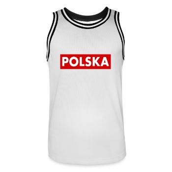 Pologne - Maillot de basket Homme - blanc/noir - Devant - AI Model Male 185 dark (185cm)