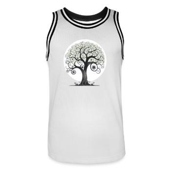 Wunder Fantasie Baum - Männer Basketball-Trikot - Weiß/Schwarz - Vorne - AI Model Male 185 dark (185cm)