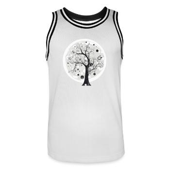 Wunder Fantasie Baum - Männer Basketball-Trikot - Weiß/Schwarz - Vorne - AI Model Male 185 dark (185cm)