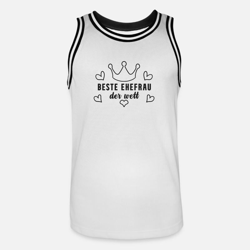 Beste Ehefrau Geschenk - Männer Basketball-Trikot - Weiß/Schwarz