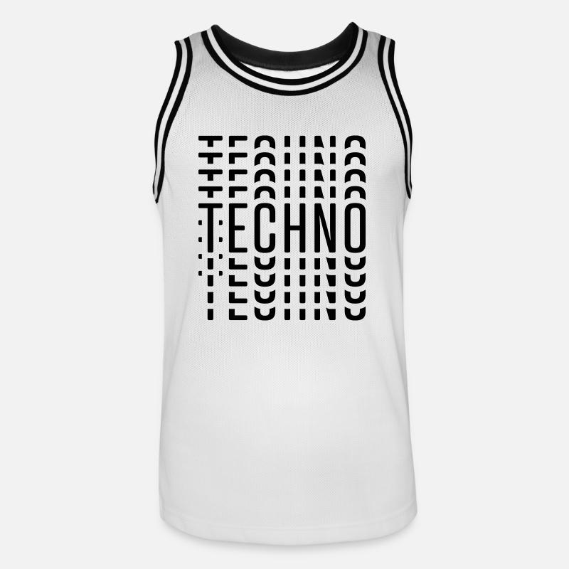 TECHNO TECHNO TECHNO - Männer Basketball-Trikot - Weiß/Schwarz
