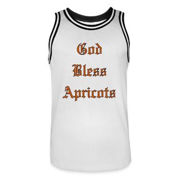 Que Dieu bénisAbricots - Maillot de basket Homme - blanc/noir - Devant - AI Model Male 185 dark (185cm)