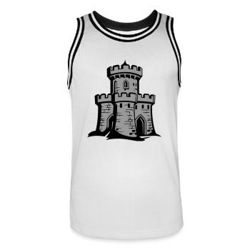 Castle Fortress Knight's Castle Symbol - Men's Basketball Jersey - white/black - Front - AI Model Male 185 dark (185cm)