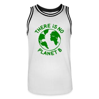 There is no planet B - Maillot de basket Homme - blanc/noir - Devant - AI Model Male 185 dark (185cm)