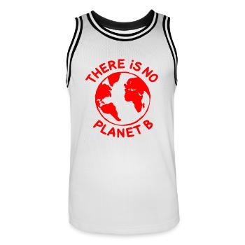 There is no planet B - Maillot de basket Homme - blanc/noir - Devant - AI Model Male 185 dark (185cm)