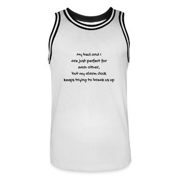 Des ruptures alarmantes - Maillot de basket Homme - blanc/noir - Devant - AI Model Male 185 dark (185cm)