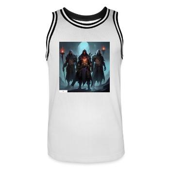 Vergessene Kriegerfreunde - Männer Basketball-Trikot - Weiß/Schwarz - Vorne - AI Model Male 185 dark (185cm)