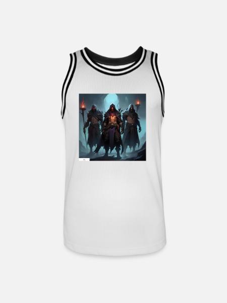 Amis guerriers oubliés - Maillot de basket Homme - blanc/noir