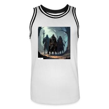 Freunde der antiken Fantasy - Männer Basketball-Trikot - Weiß/Schwarz - Vorne - AI Model Male 185 dark (185cm)